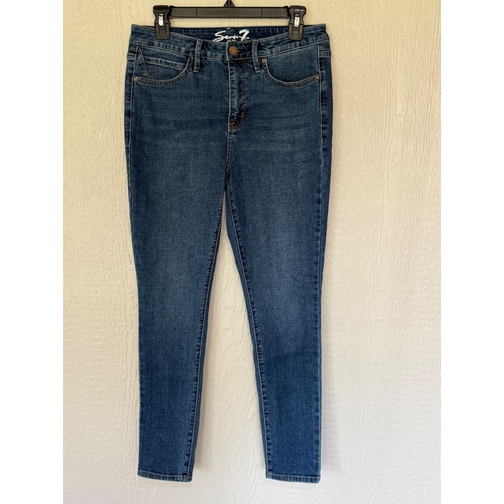 Seven7 Women Skinny Jeans Medium Indigo Wash Stretch Denim Size 6 EUC